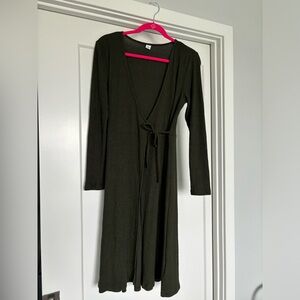 Forest Green Wrap Dress